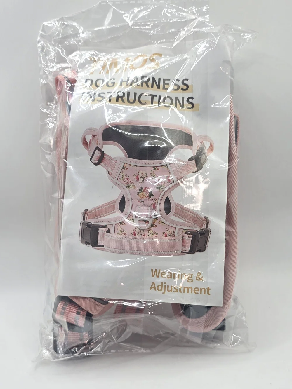 Timos Dog Harness, No Pull No Choke, Easy On & Off, Flower Pink, Small